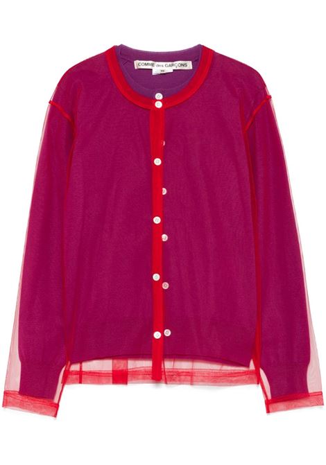 Cardigan a strati in viola Comme des garcons - donna